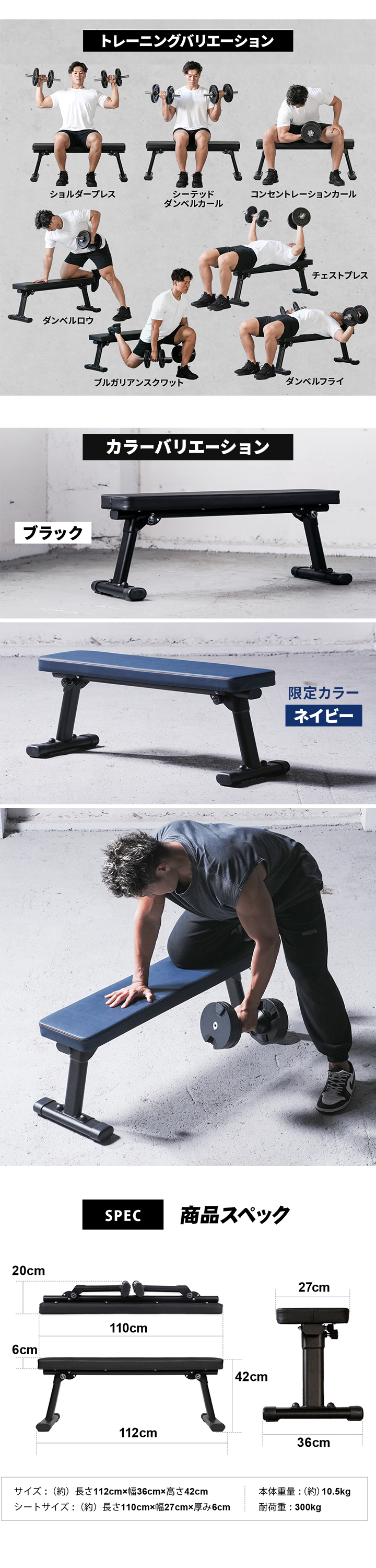 トレーニングバリエーション、商品スペック