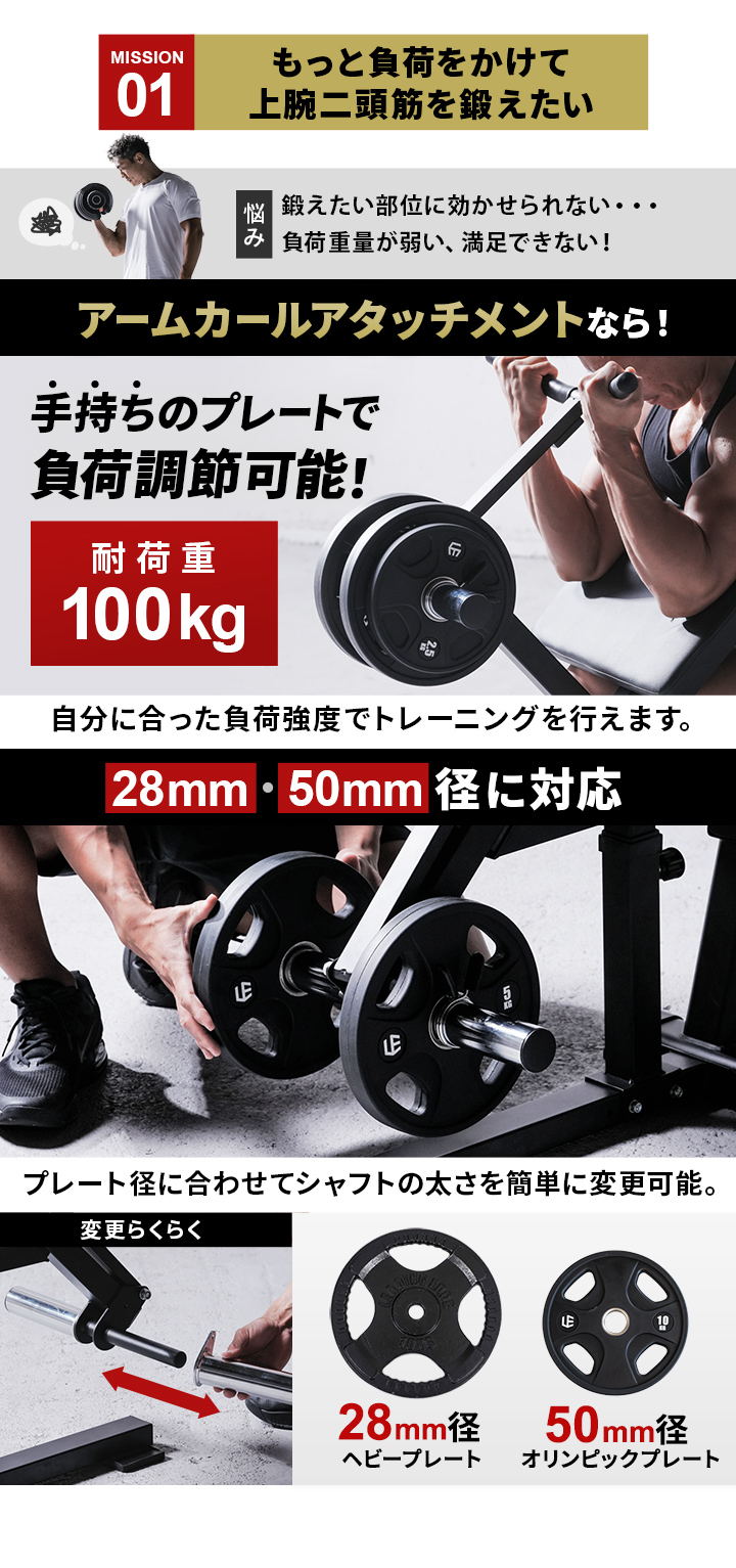 手持ちのプレートで負荷がかけられる