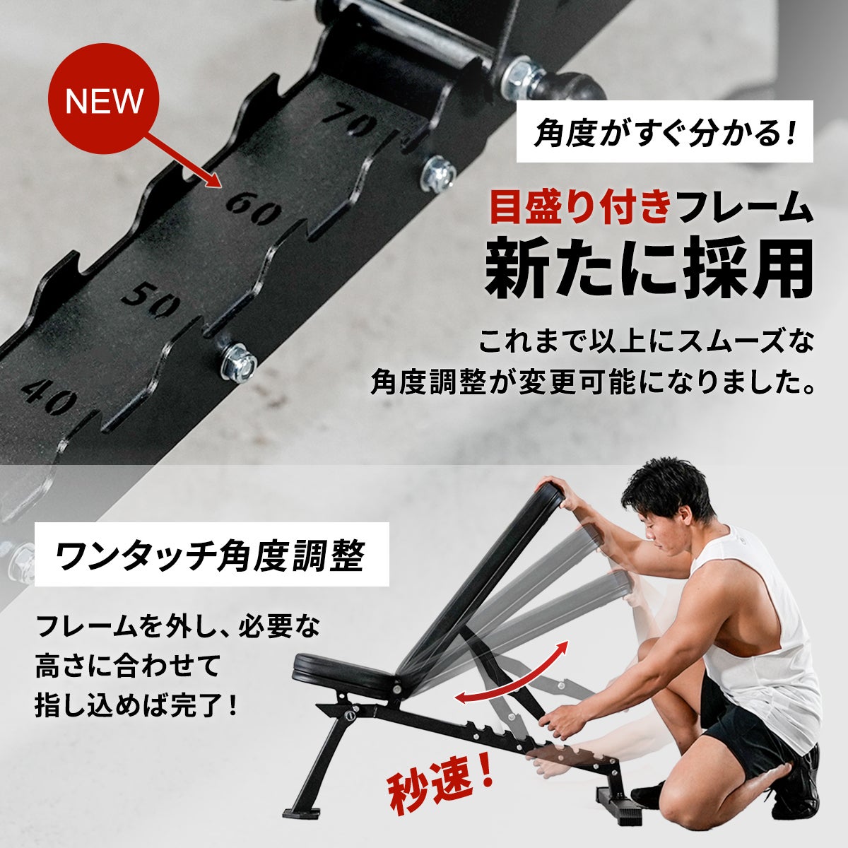 マルチポジションベンチ コンパクト トレーニングベンチ LE-B80C